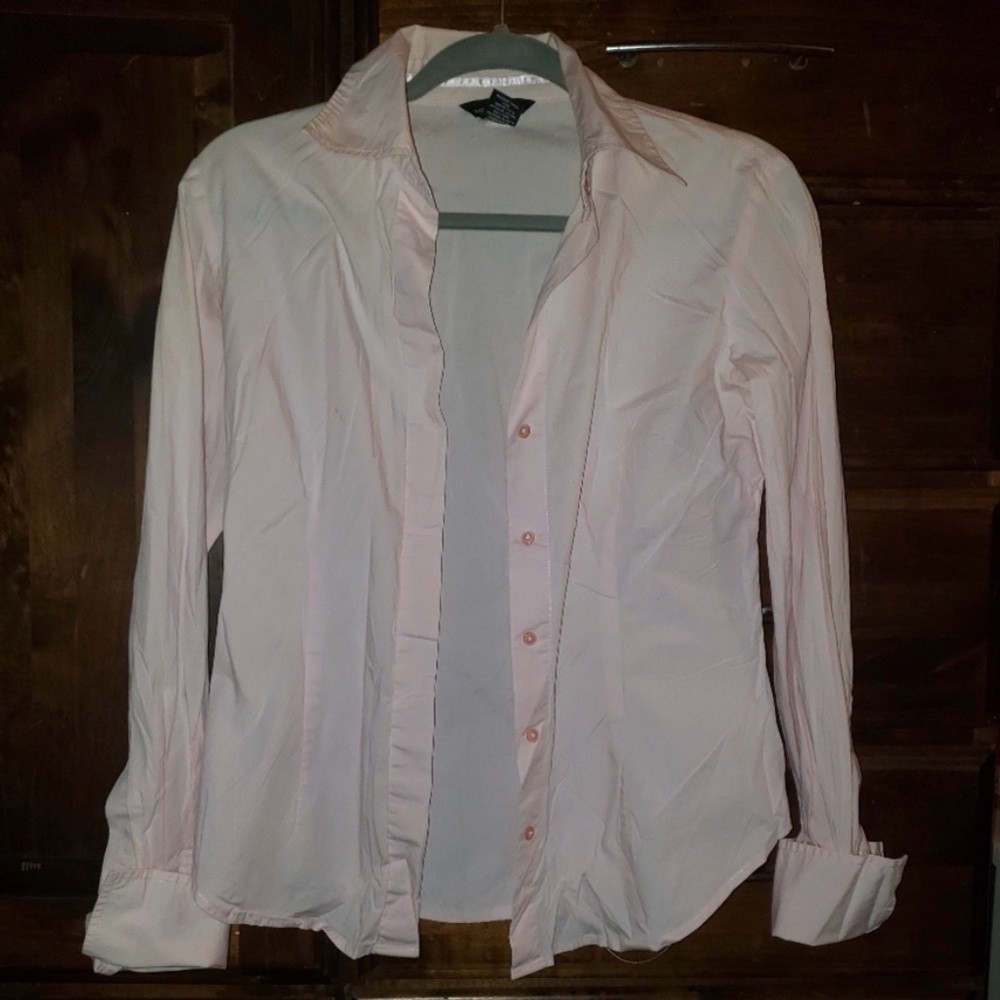 MODA INTERNATIONAL Women’s Button-Up Shirt, Light Pink, Size: Small, EUC (PM-5)